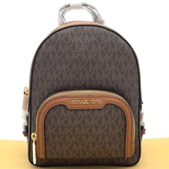 Michael Kors Jaycee Extra Small Convertible Zip Packet Backpack Brown (NWT) - Picture 1 of 10